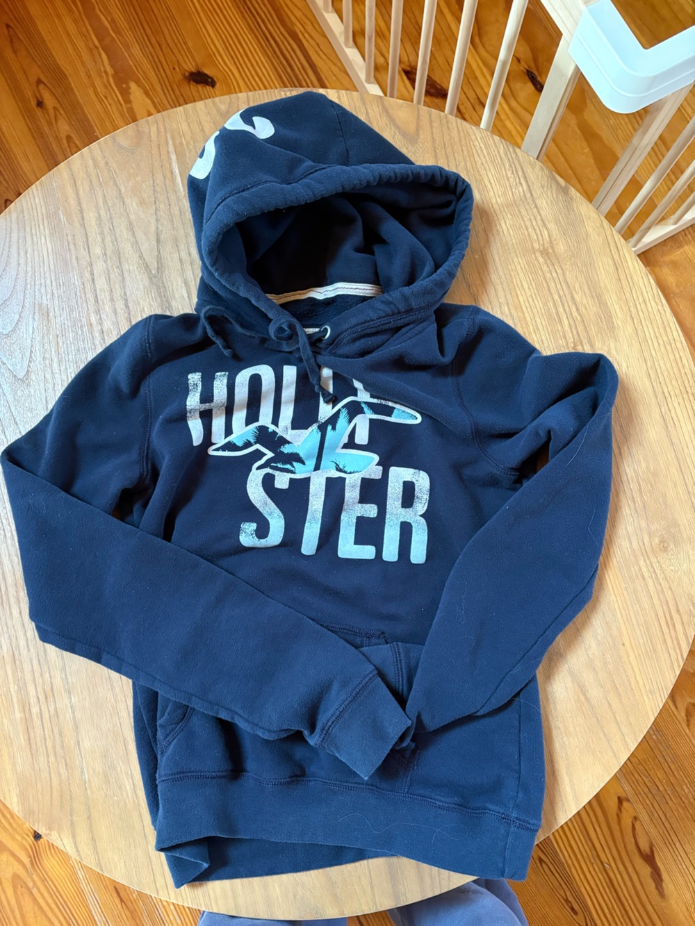 Hollister Navy Blue Graphic Hoodie